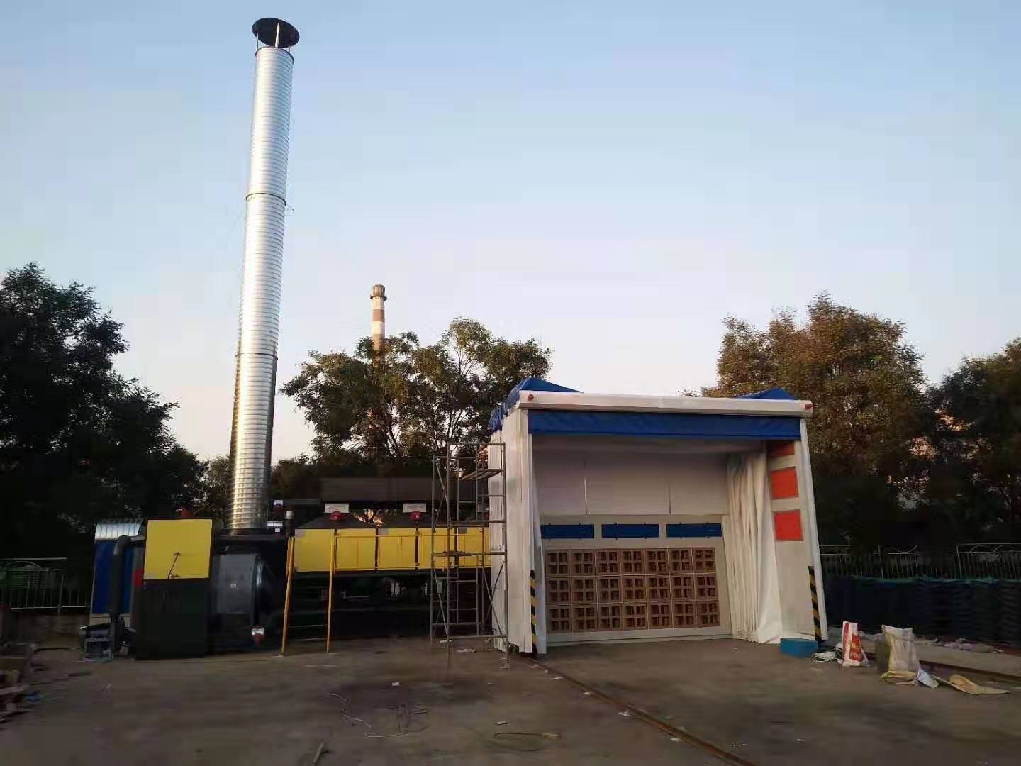 某某（mǒu）機械廠移動伸縮房+催化燃燒治理噴漆廢